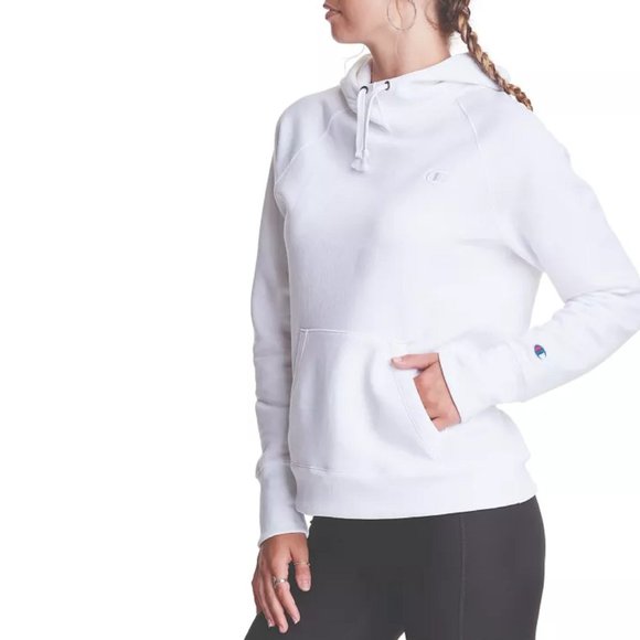 new WHITE Champion Campus Powerblend Classic Long Sleeve Hoodie - Women's Sz XL - Picture 3 of 5